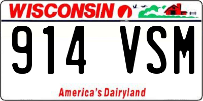 WI license plate 914VSM