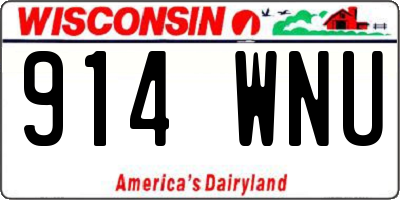 WI license plate 914WNU