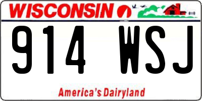 WI license plate 914WSJ