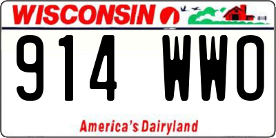 WI license plate 914WWO