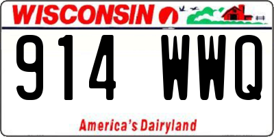 WI license plate 914WWQ