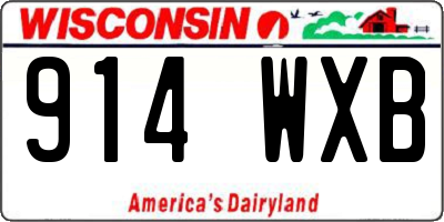 WI license plate 914WXB