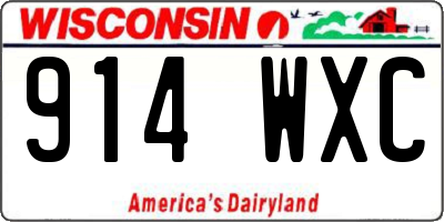 WI license plate 914WXC