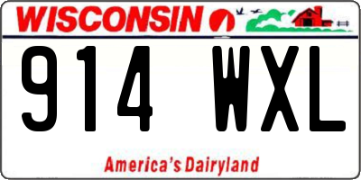 WI license plate 914WXL