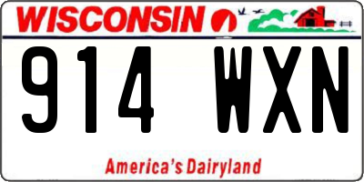 WI license plate 914WXN