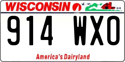 WI license plate 914WXO
