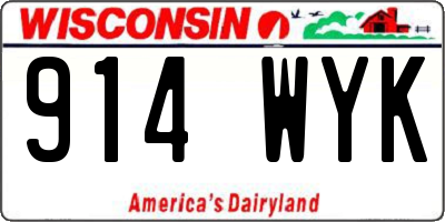 WI license plate 914WYK
