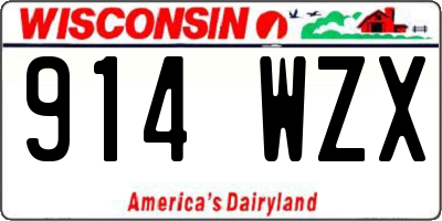 WI license plate 914WZX