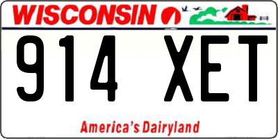 WI license plate 914XET
