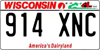 WI license plate 914XNC