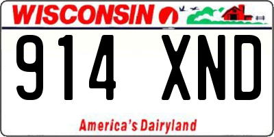 WI license plate 914XND
