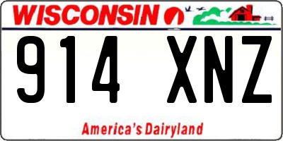 WI license plate 914XNZ