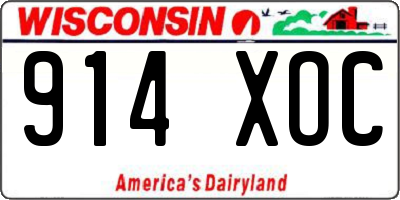WI license plate 914XOC