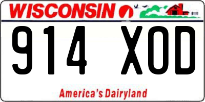 WI license plate 914XOD