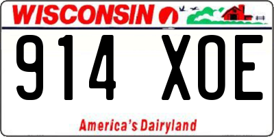 WI license plate 914XOE