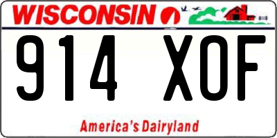 WI license plate 914XOF