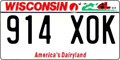WI license plate 914XOK