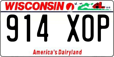 WI license plate 914XOP