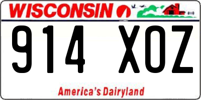 WI license plate 914XOZ