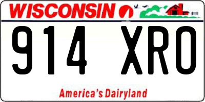 WI license plate 914XRO