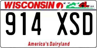 WI license plate 914XSD