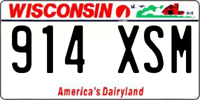 WI license plate 914XSM