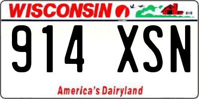WI license plate 914XSN
