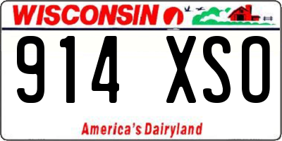 WI license plate 914XSO