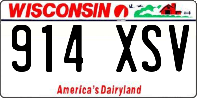 WI license plate 914XSV