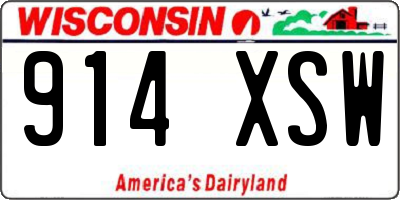 WI license plate 914XSW