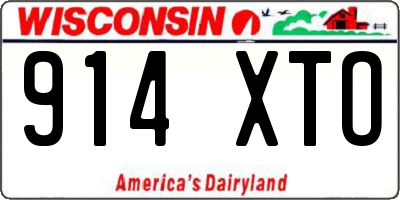WI license plate 914XTO