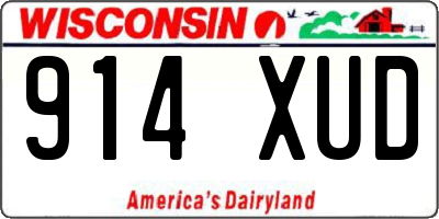 WI license plate 914XUD