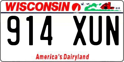 WI license plate 914XUN
