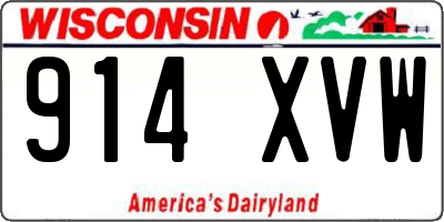 WI license plate 914XVW