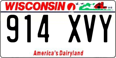 WI license plate 914XVY