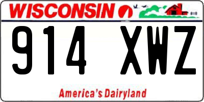WI license plate 914XWZ