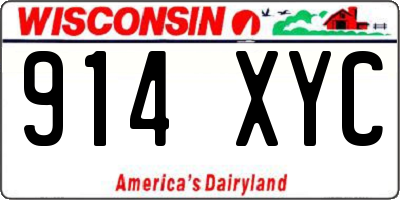 WI license plate 914XYC