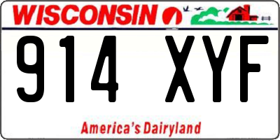 WI license plate 914XYF