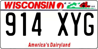 WI license plate 914XYG