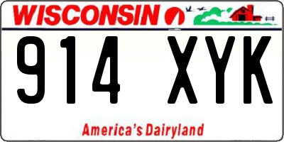 WI license plate 914XYK