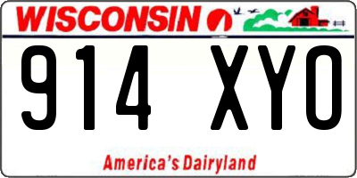 WI license plate 914XYO