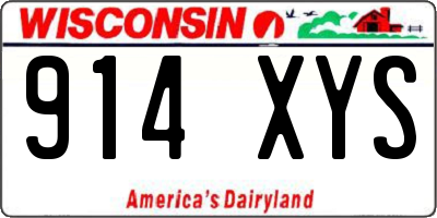 WI license plate 914XYS