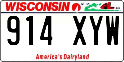 WI license plate 914XYW