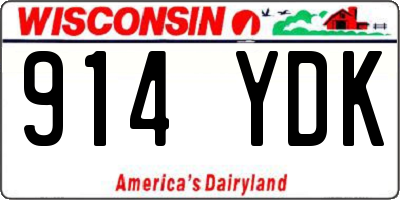 WI license plate 914YDK