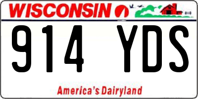 WI license plate 914YDS