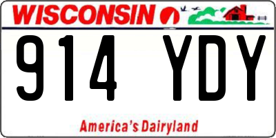 WI license plate 914YDY