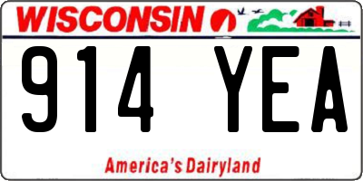 WI license plate 914YEA