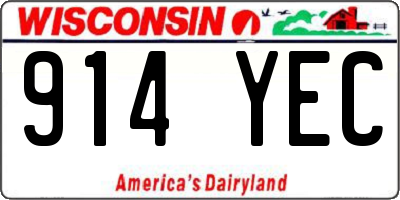 WI license plate 914YEC