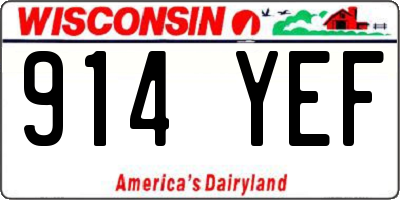 WI license plate 914YEF
