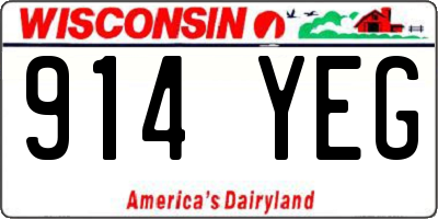 WI license plate 914YEG